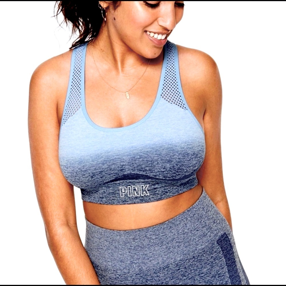 NWT VS PINK SEAMLESS LIGHTLY-LINED GYM RACERBACK SPORTS BRA